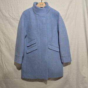 J.Crew Women's Cocoon Nello Gori Stadium Cloth Coat - Heather Blue - Sz 6P*